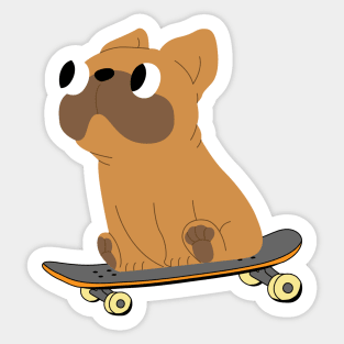 bull dog skateboading Sticker